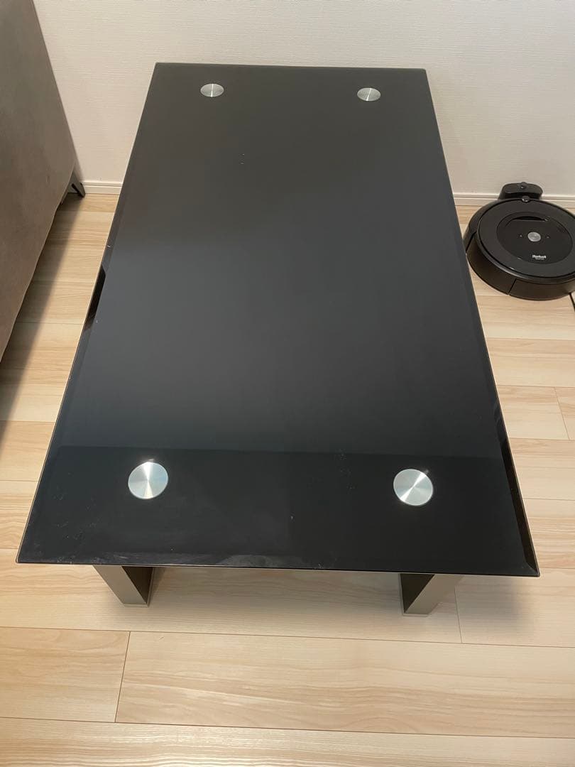 【美品】ガラスローテーブル