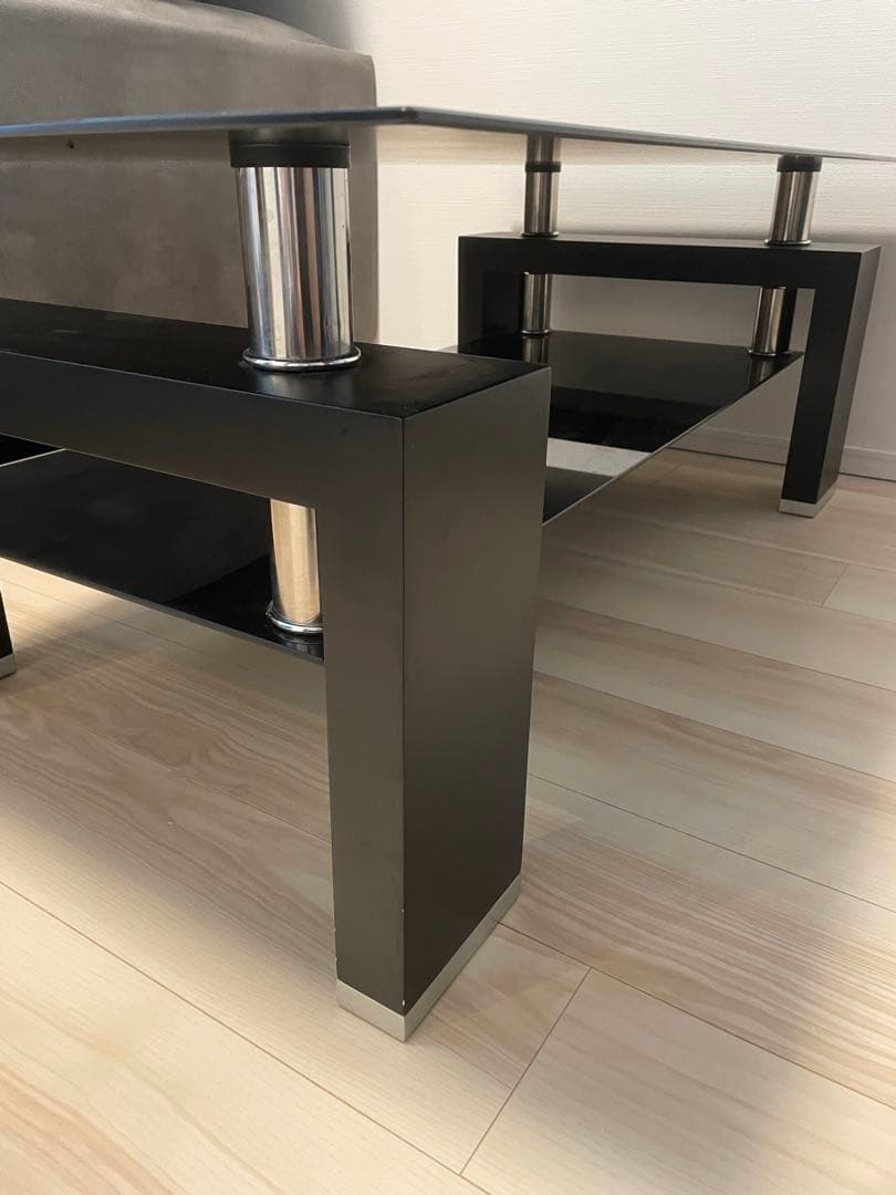 【美品】ガラスローテーブル