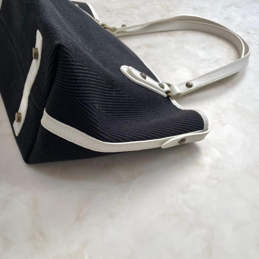 BURBERRY BLUE LABEL トート ホースロゴ　キャンバスレザー