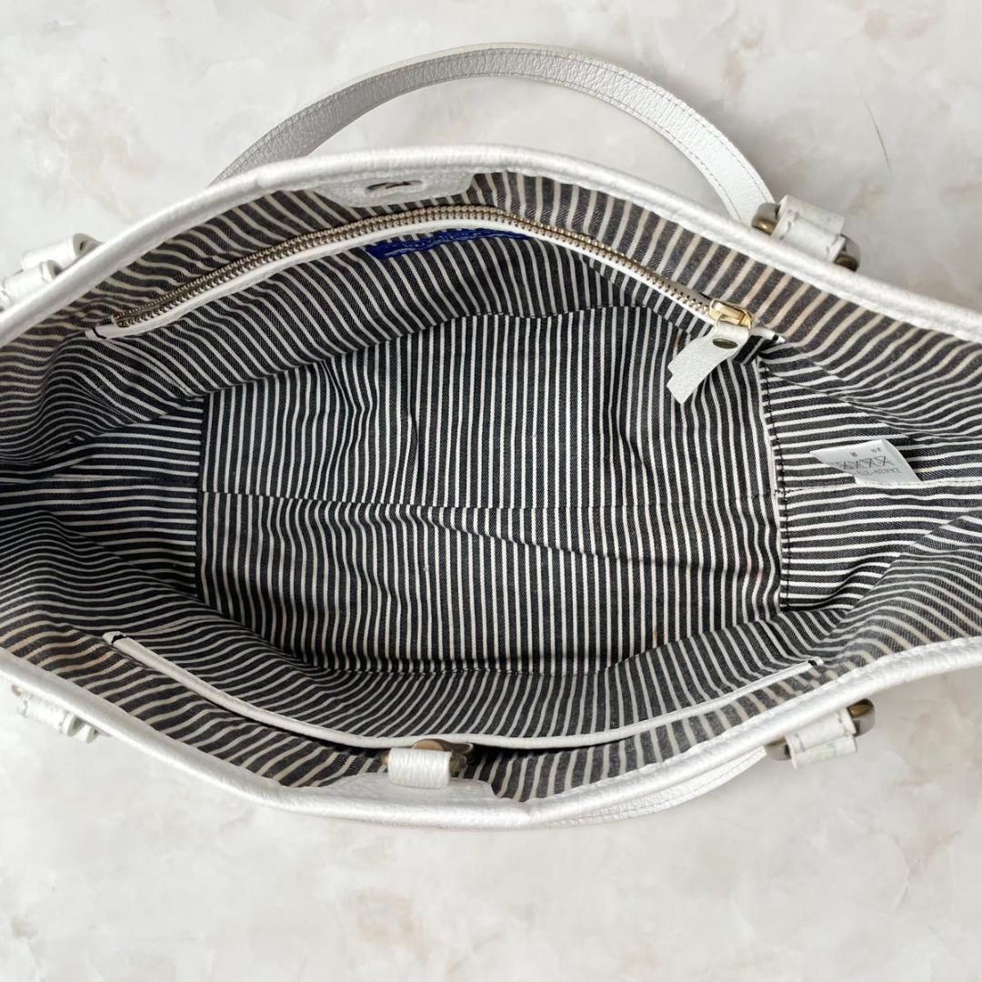 BURBERRY BLUE LABEL トート ホースロゴ　キャンバスレザー