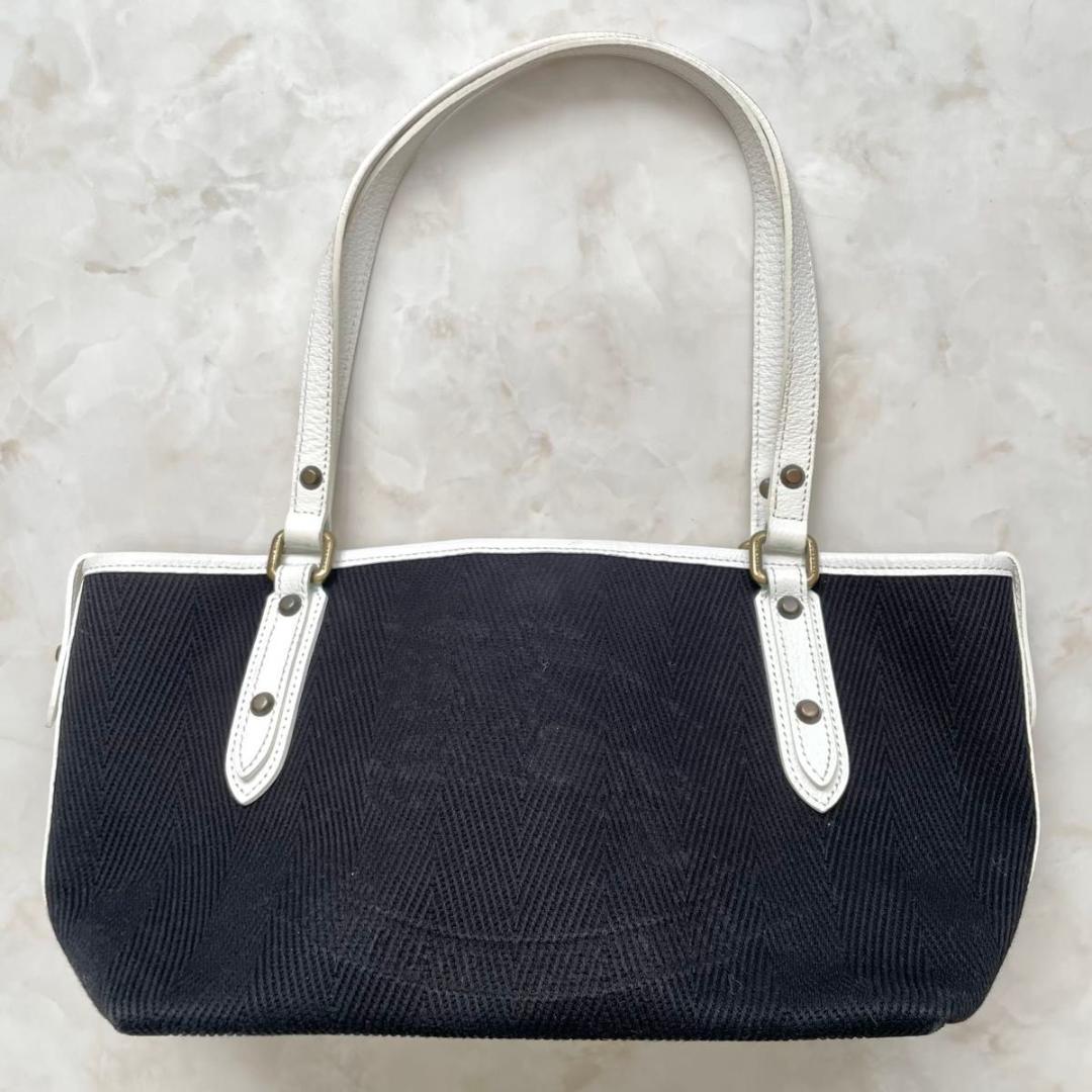BURBERRY BLUE LABEL トート ホースロゴ　キャンバスレザー