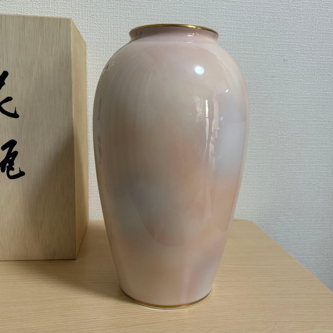 有田焼 香蘭社 吉野桜 花瓶 花器 骨董 フラワーベース　花びん　新品花台付