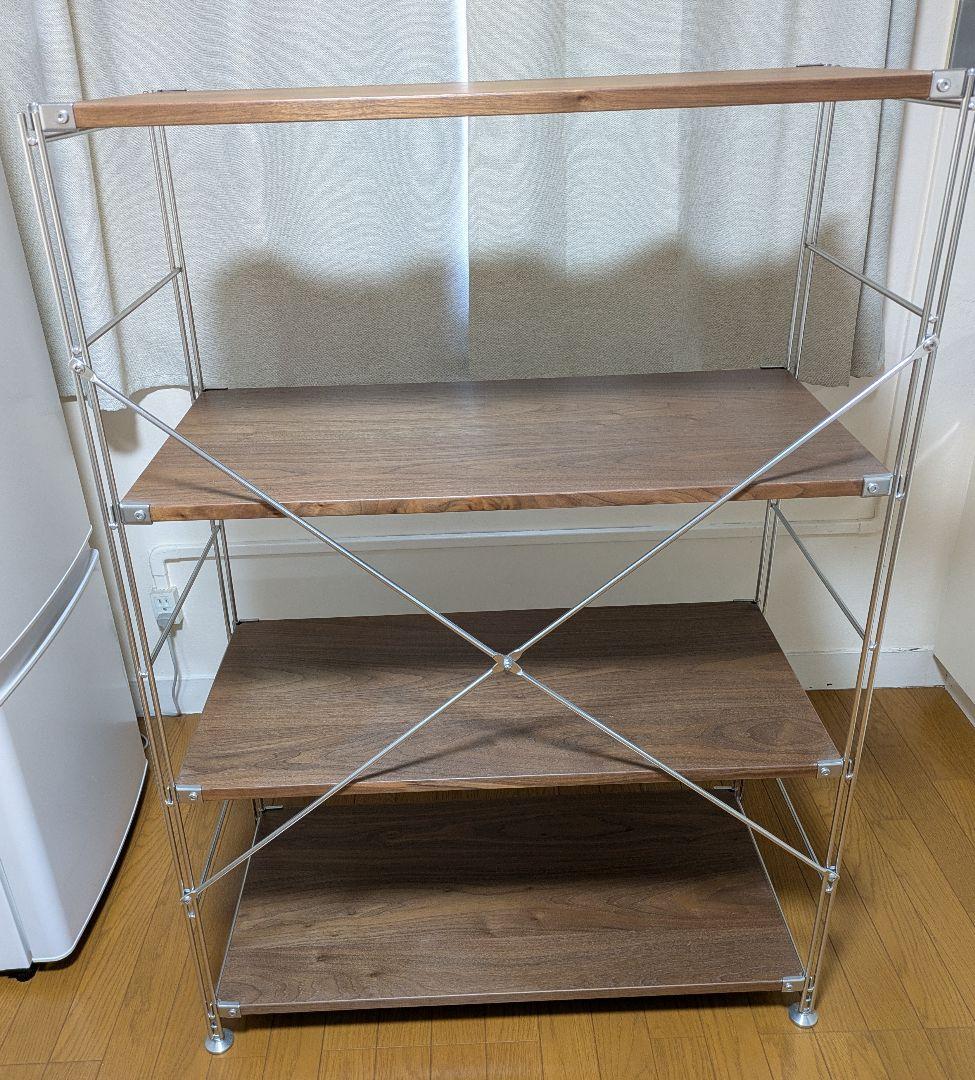 無印良品ブラウン木製ラック 4段