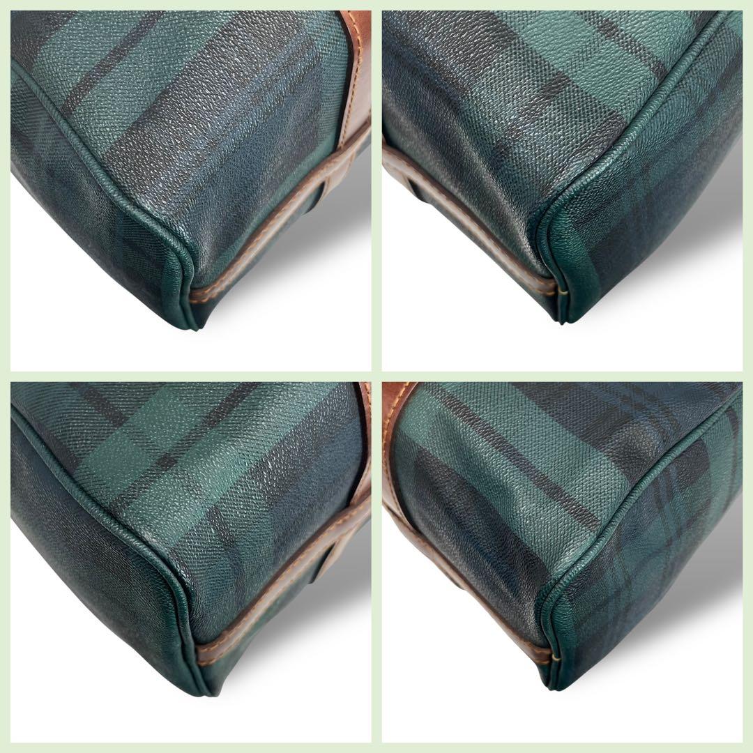 ポロラルフローレン 2way ミニボストンバッグ ショルダー チェック柄 PVC