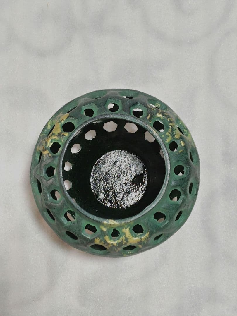 特製美術床置　金属工芸　御所車　花器　花生　花びん　花入　菊模様　置物飾り