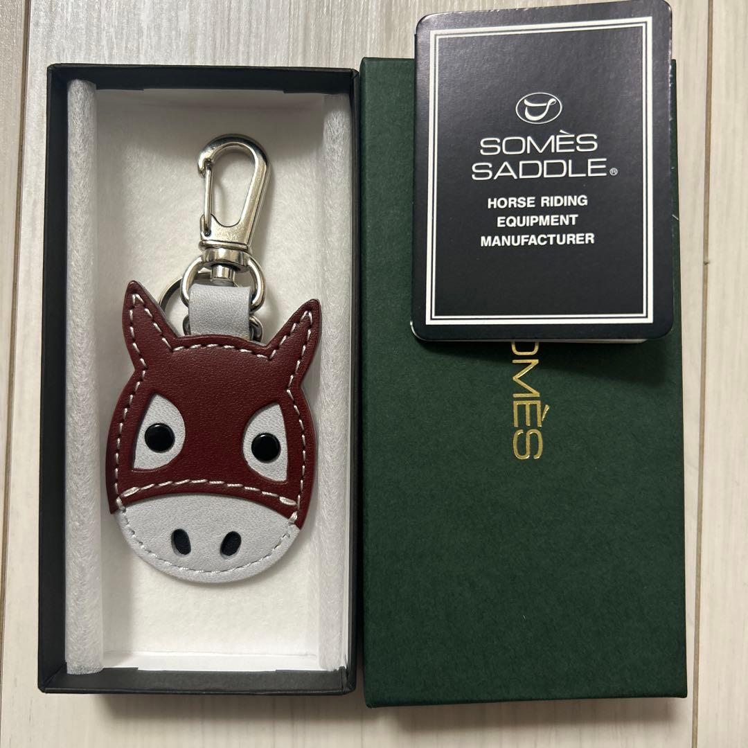 SOMES ソメスサドル 馬の顔型キーホルダー KF-39-BGD バーガンディ