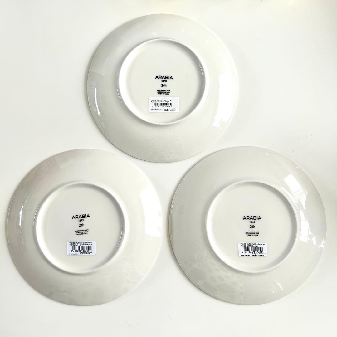 新品アラビアARABIA24Hトゥオキオ プレート20cm 3セット ホリデー赤