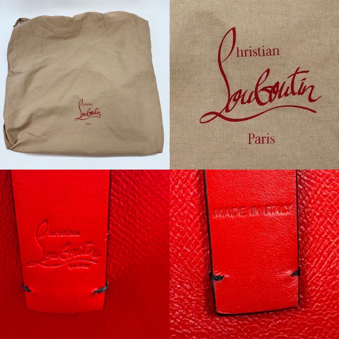 クリスチャンルブタン レザー トートバッグ スタッズ カバタ ブラック