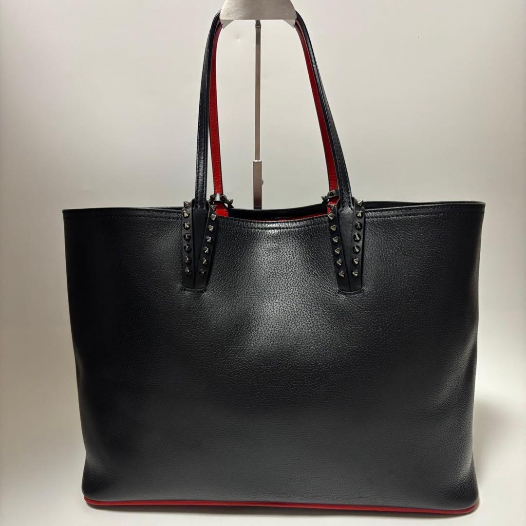 クリスチャンルブタン レザー トートバッグ スタッズ カバタ ブラック