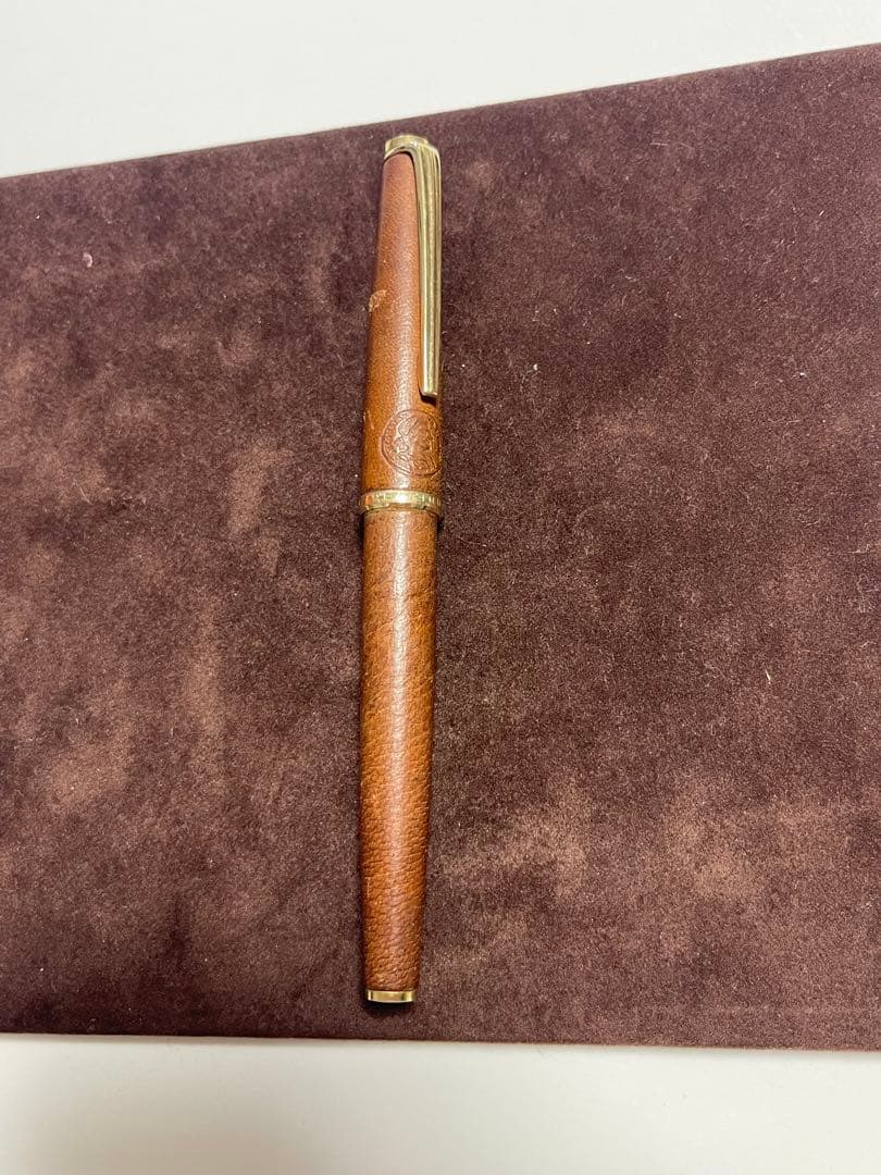 PLATINUM プラチナ 万年筆 18K ペン先 ブラウン レザー調