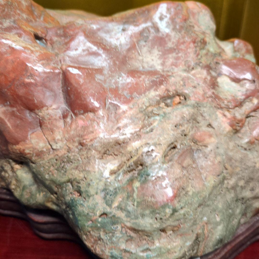 佐渡赤玉金鉱石 約6.4kg 天然石 自然石 鑑賞石 木製台座付 超希少 レア