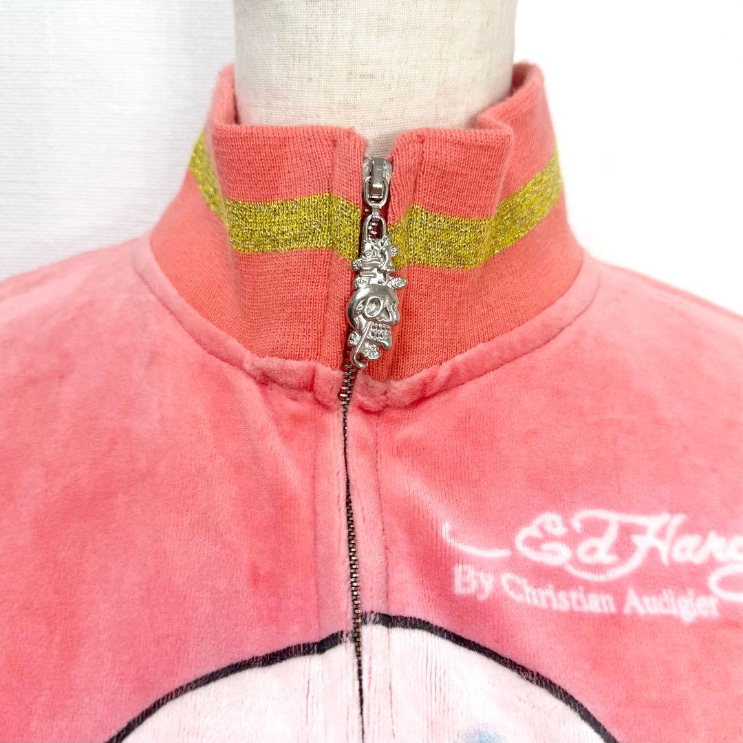 y2k❤️00s Ed Hardy スカル ラインストーン ベロア ジャージ 希少