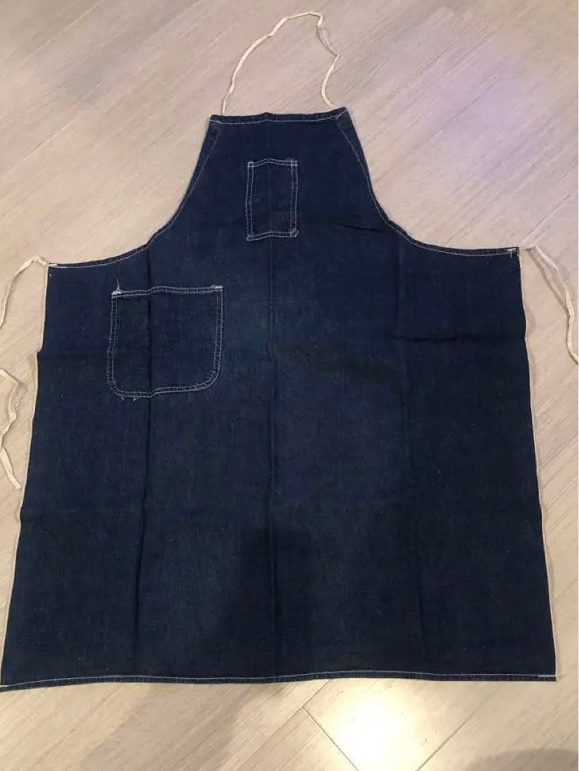 ヴィンテージデニムエプロン 濃紺 2ポケット