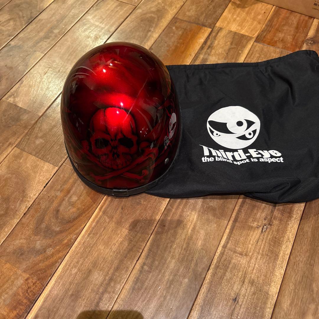 サードアイ　 半帽 スカルデザイン　ハーレー　third eye