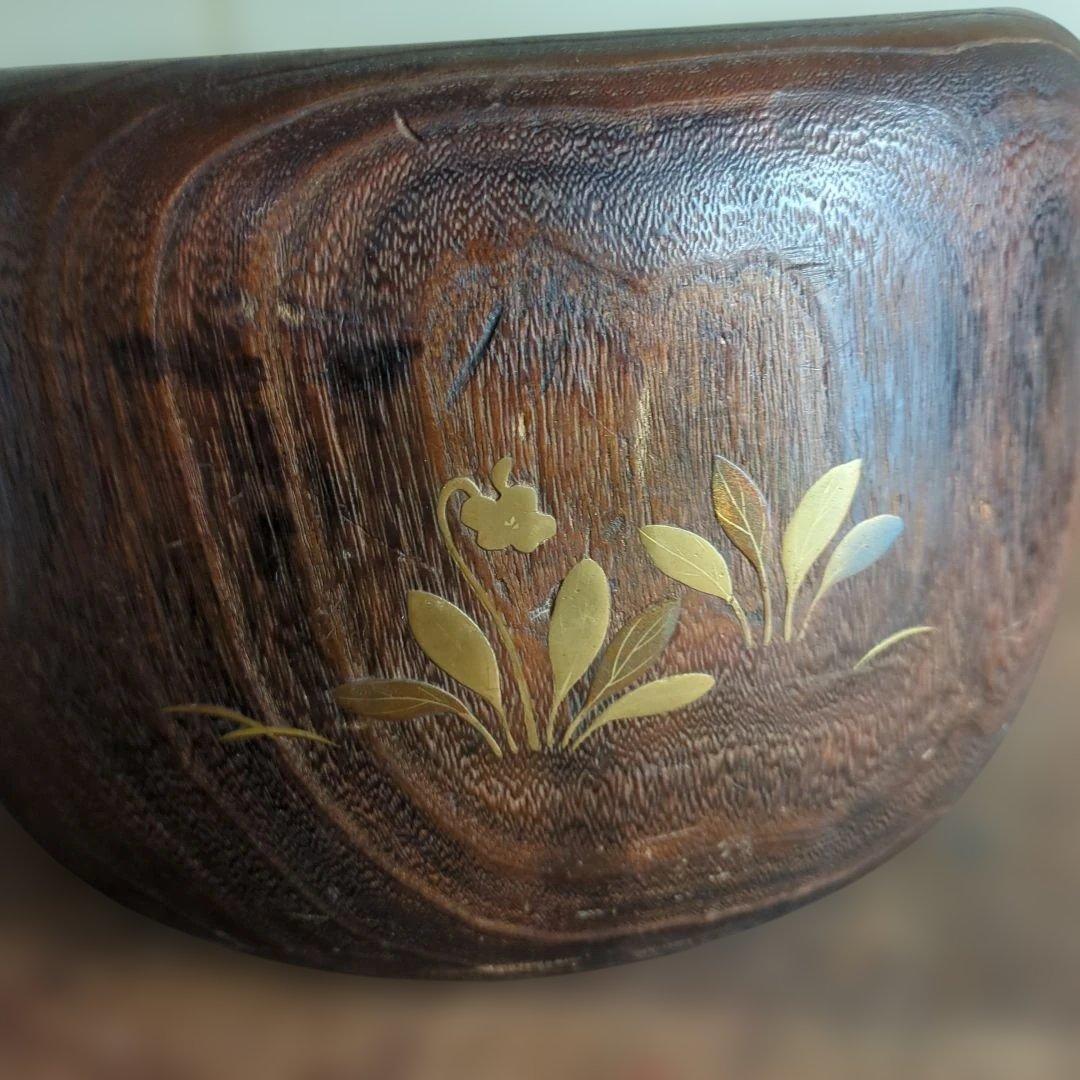 骨董　火鉢　蒔絵　螺鈿　大振り　内側銅器　花入　鉢カバー