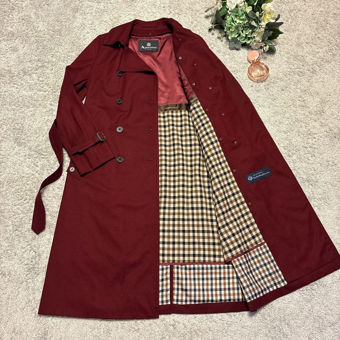 アクアスキュータム★ロロピアーナ　ライナー付きトレンチコート ボルドー 10