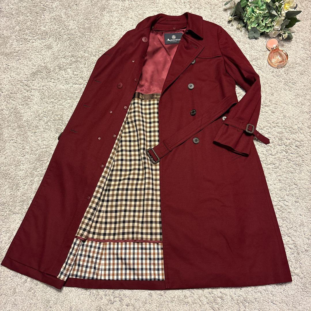 アクアスキュータム★ロロピアーナ　ライナー付きトレンチコート ボルドー 10