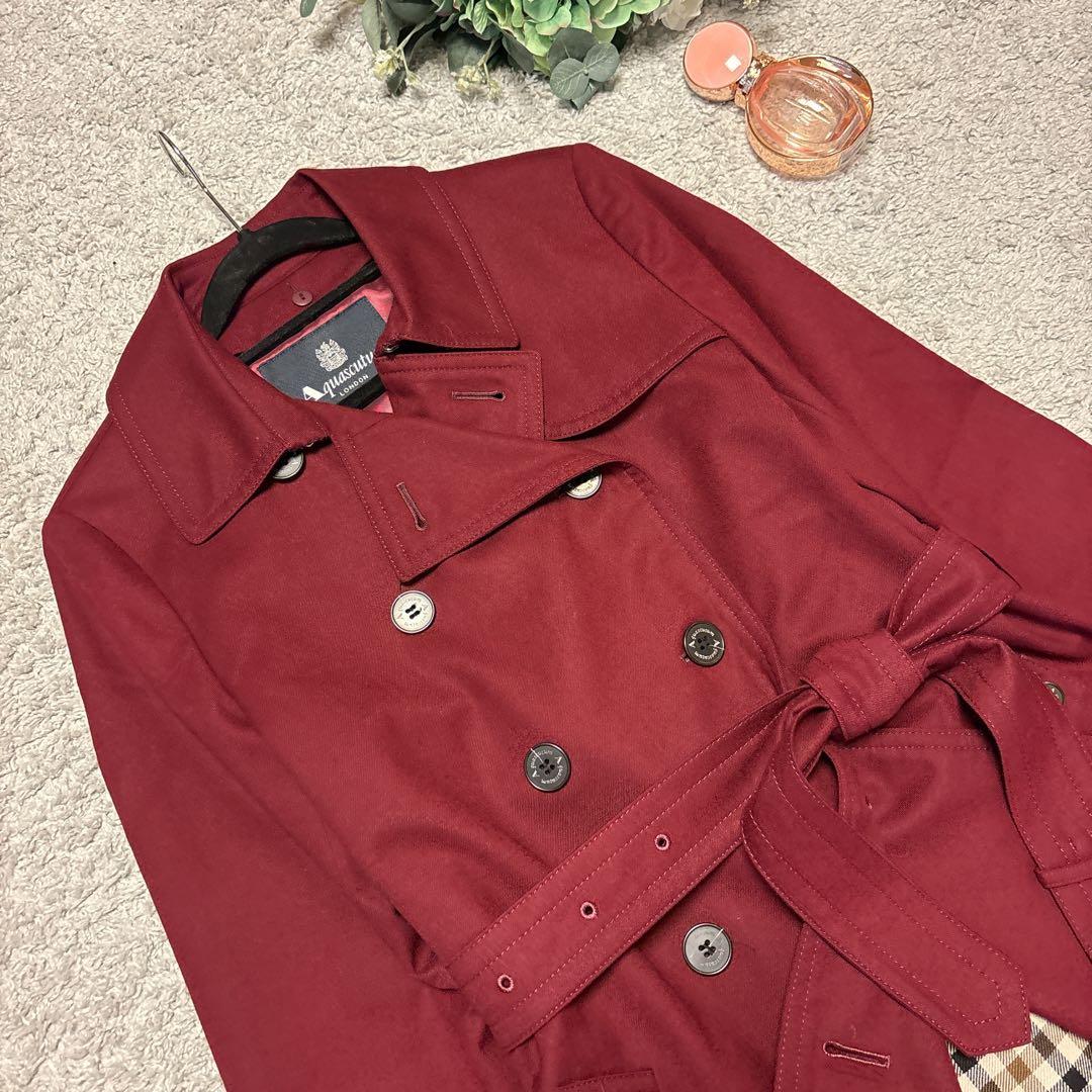 アクアスキュータム★ロロピアーナ　ライナー付きトレンチコート ボルドー 10