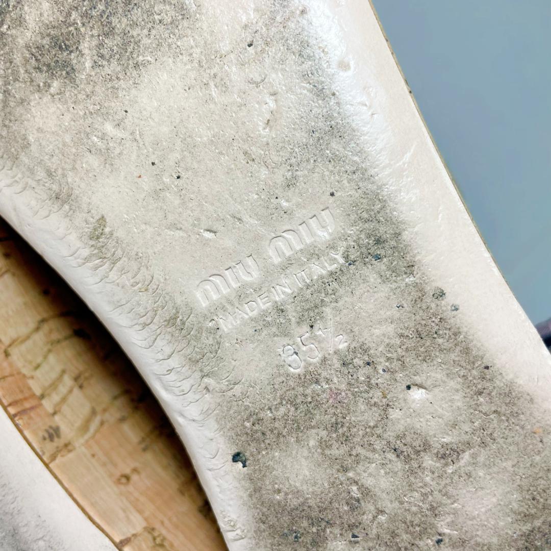 美品 MIUMIU ミュウミュウ 35 1/2 ビジュー厚底パンプス