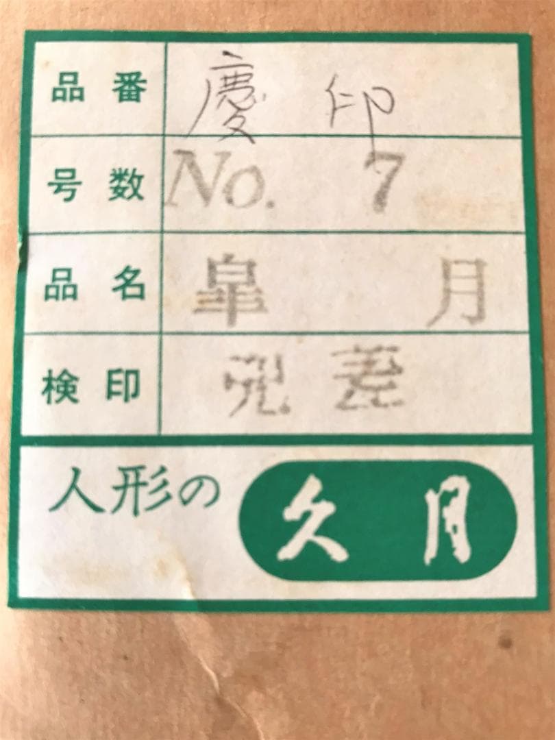 祝ＭＶＰ！未使用アンティーク　久月　五月人形　若大将飾　兜差　ガラスケース極美品