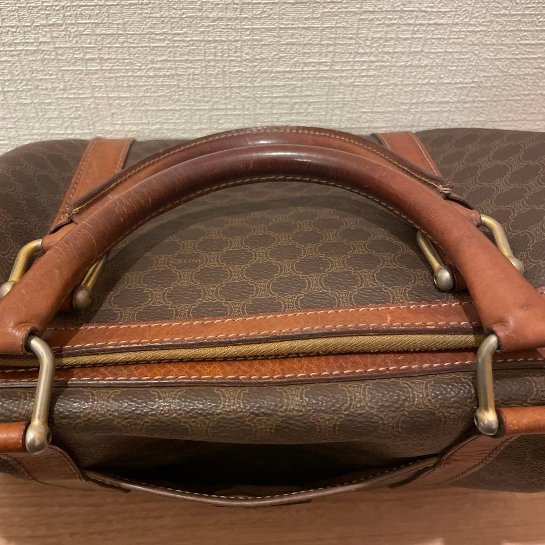 CELINE セリーヌ ブラウン ハニカムパターン ボストンバッグ