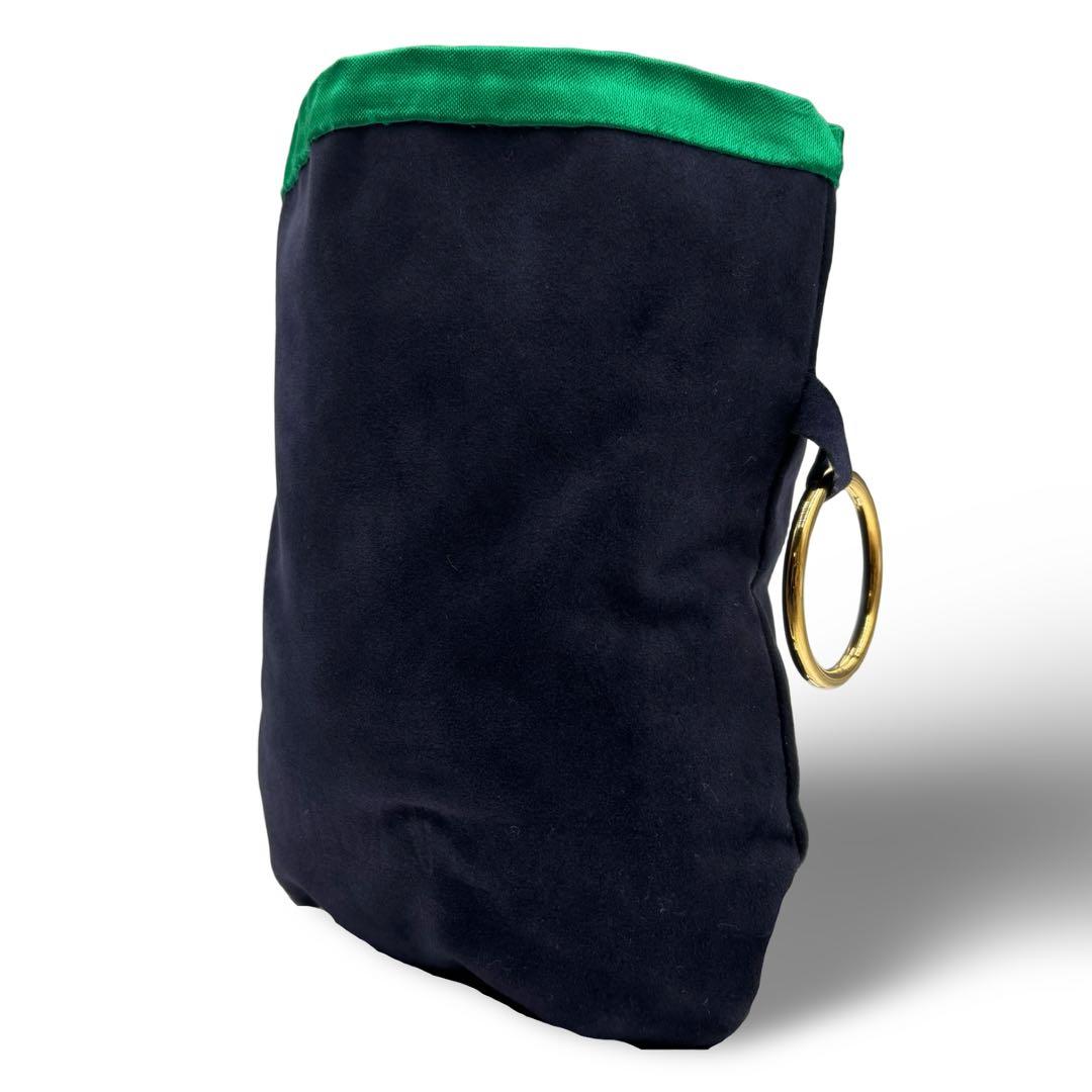 【美品】ボッテガヴェネタ　アクセサリーポーチ　黒　緑　ラグジュアリー　リング