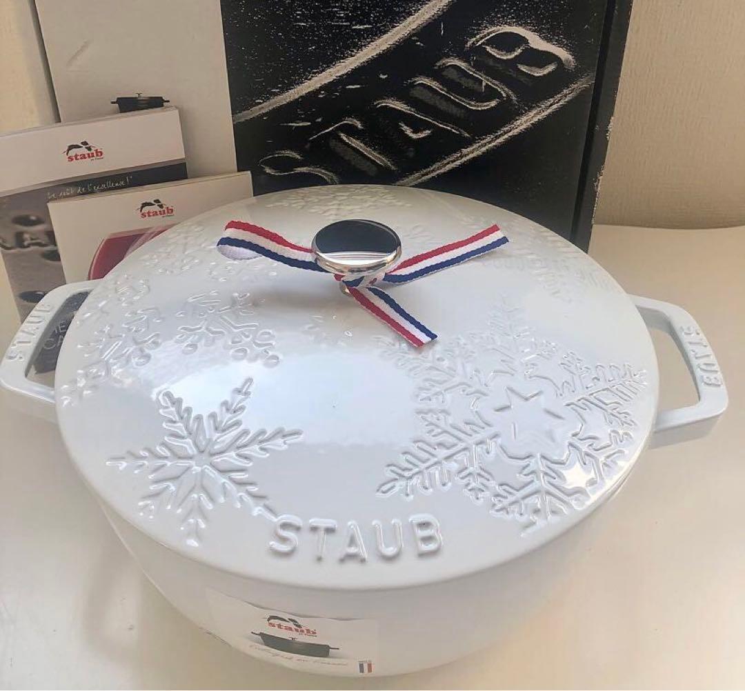こたそら【新品】ストウブ スノークリスタル ホワイト 24cm