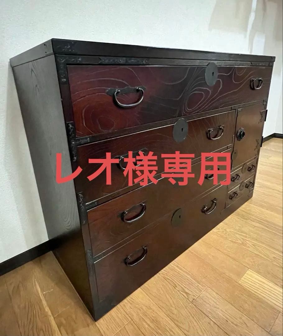 アンティーク和ダンス　鍵付き