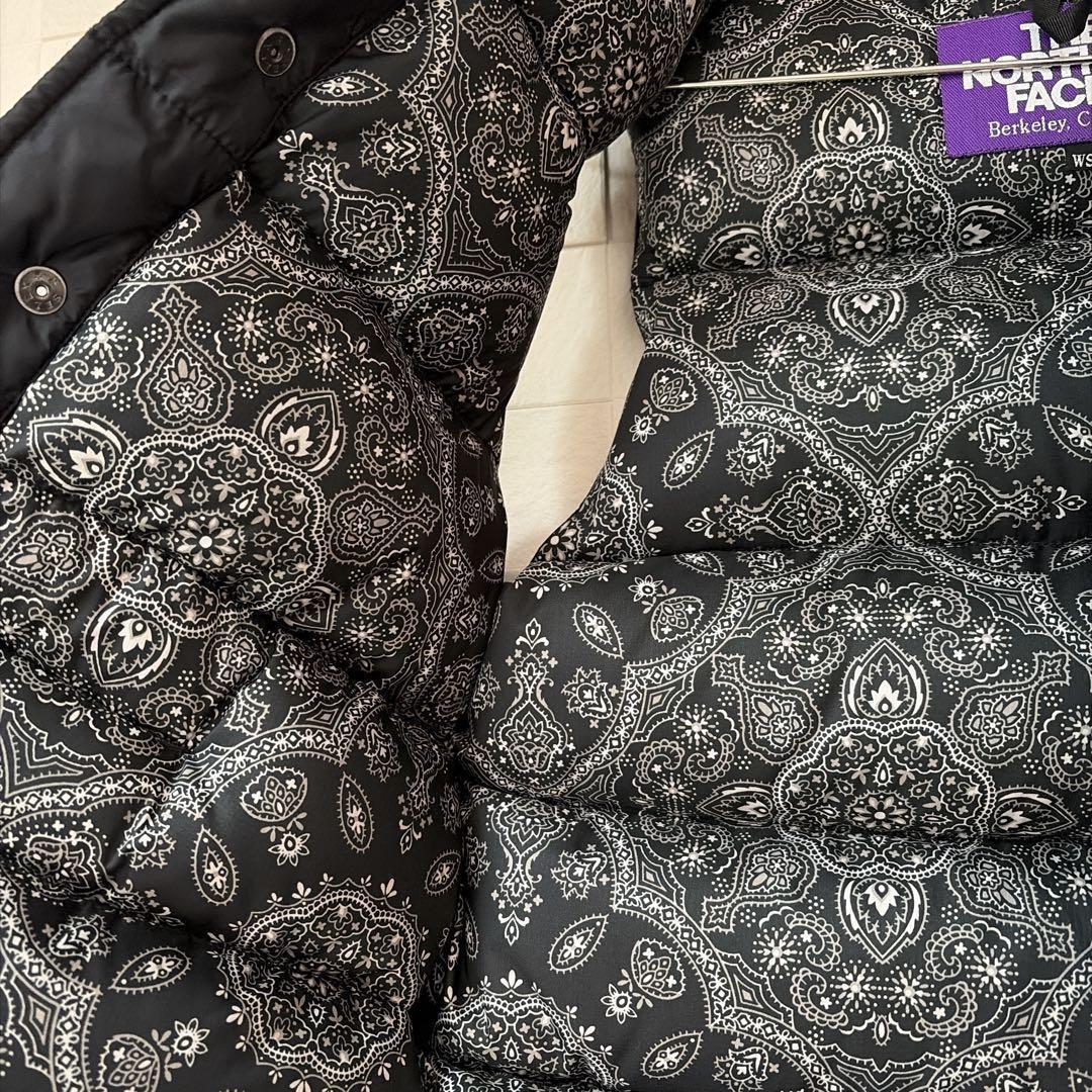 【希少　レア】ノースフェイス　S パープルレーベル　ダウンベスト　黒　ペイズリー