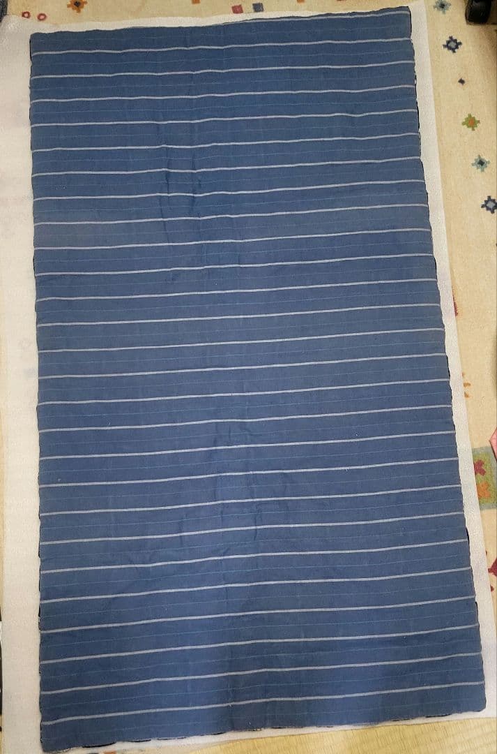 藍染め　古布　木綿　高級手芸品　120 × 67cm　なが座布団　上質　美品