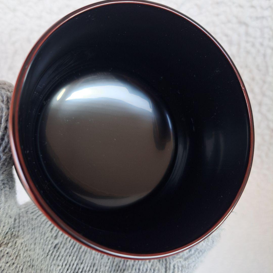 【輪島塗　五島屋謹製　小吸物椀×5客】布着本堅地　沈黒　西村国峰作　 共箱なし