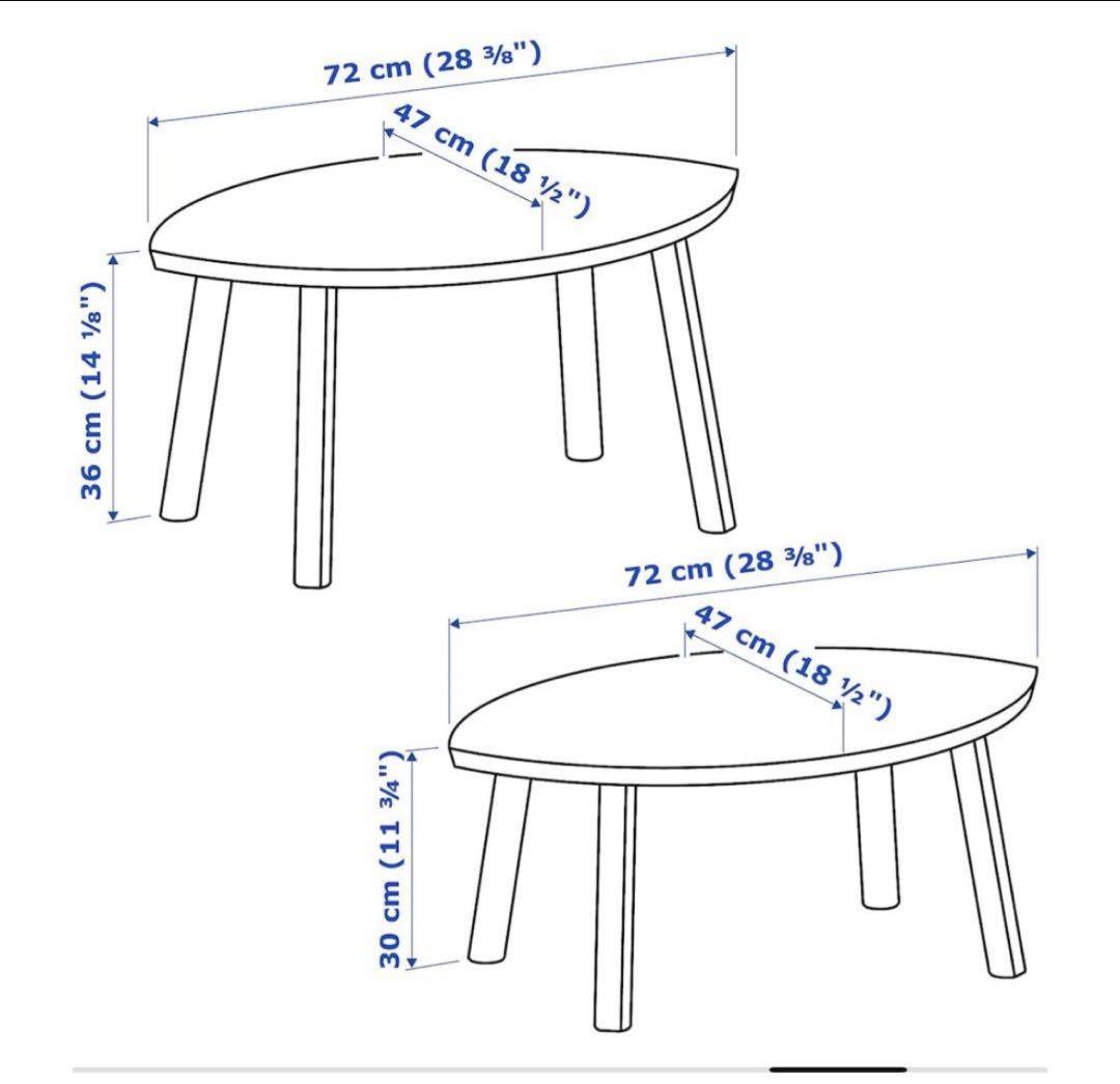IKEA ネストテーブル STOCKHOLM ストックホルム 2点セット