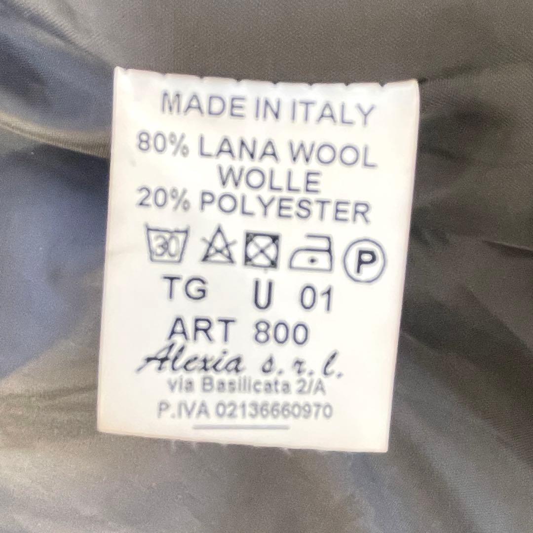 イタリア製　ウールコート　花柄　パープル　マルチカラー　フード付き