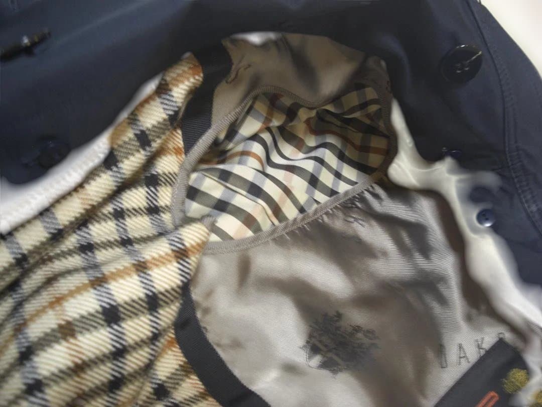 美品 DAKS トレンチコート ネイビー ダブルブレスト size40 L