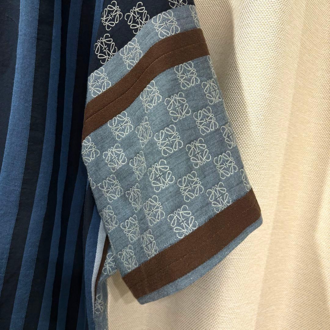 ☆人気☆LOEWE アナグラム総柄 オープンカラーシャツ 刺繍 ロゴ M