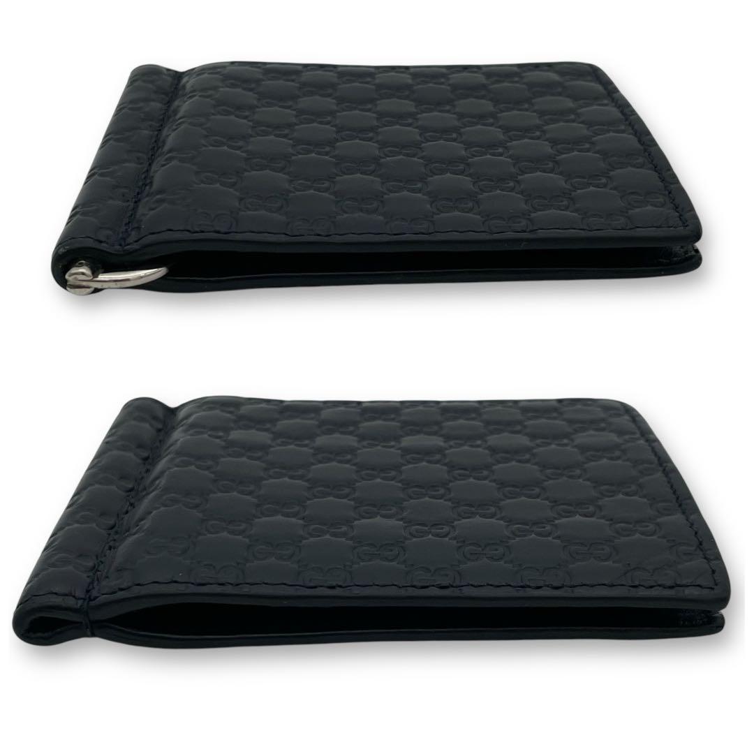 GUCCI グッチ マネークリップ マイクロシマ 黒 ブラック 財布 2つ折り