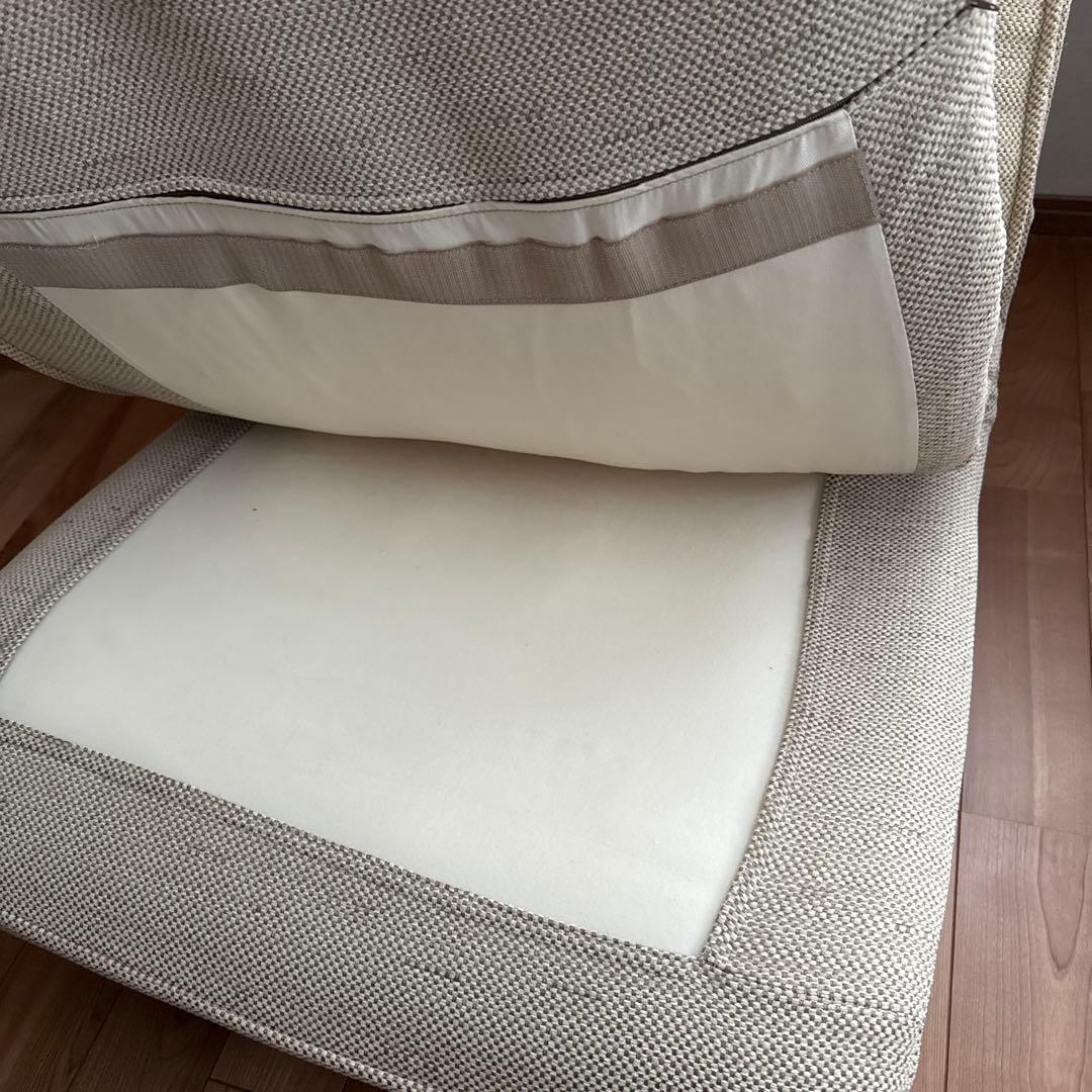 無印　ハイバックリクライニングソファ　オットマン付き　1シーター