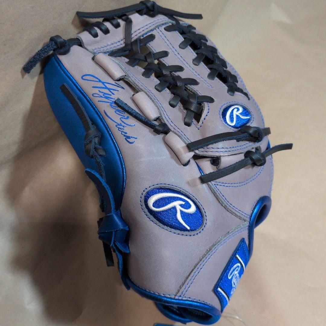 ローリングス:左投げ:大人用:軟式用グラブ:11.75インチ:グレー/ブルー