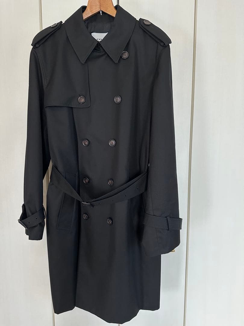 美品　コーチ　メンズ　トレンチコート　ブラック Ｍ(日本サイズＬ位)