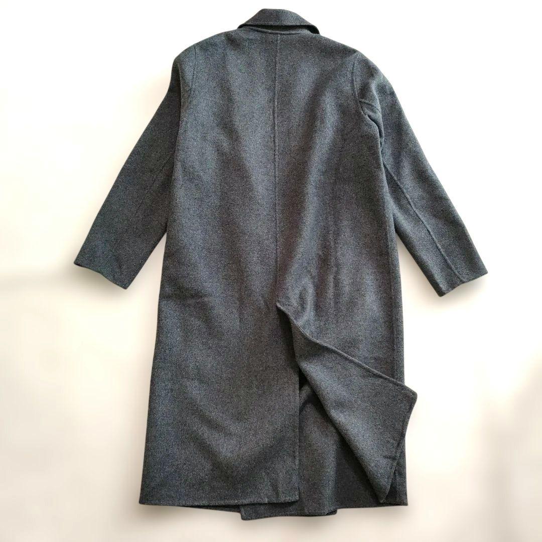 ICB ウール カシミヤ混 リバー ベルテッドコート S グレー