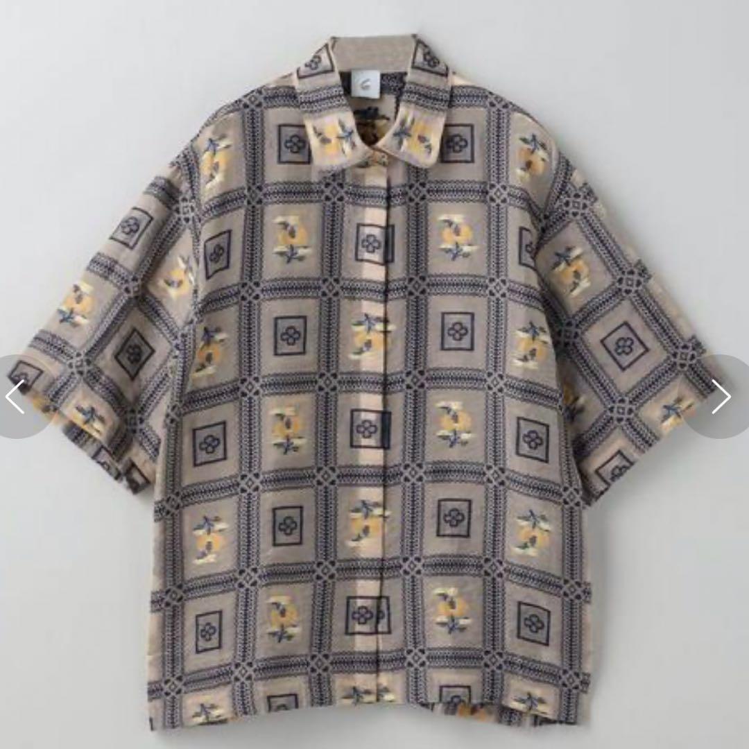トップス 6(ROKU) SUKE CUT JACQUARD SHIRT