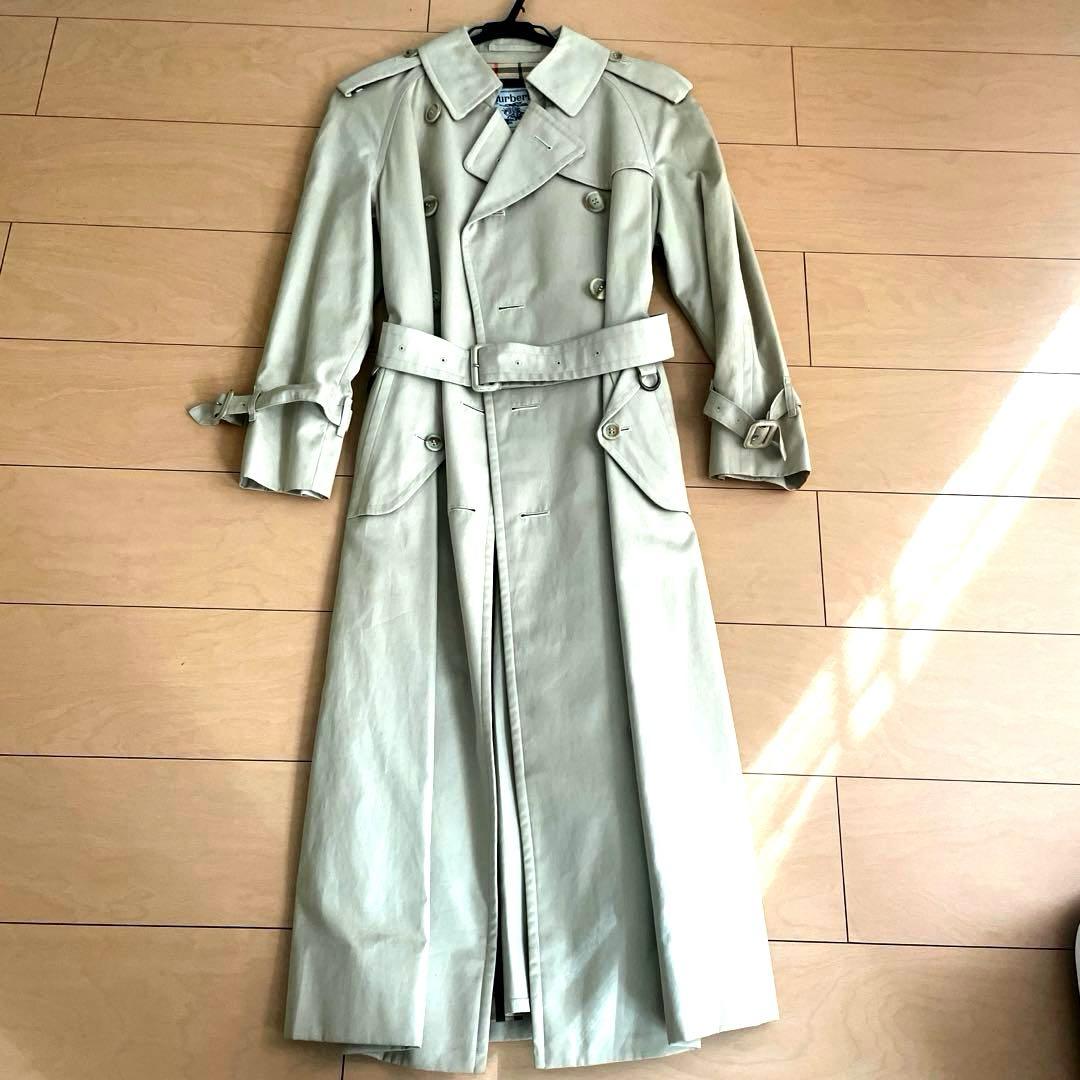 【白タグ】Burberrys/トレンチ　コート　ノバチェック　ベルト付　Sサイズ