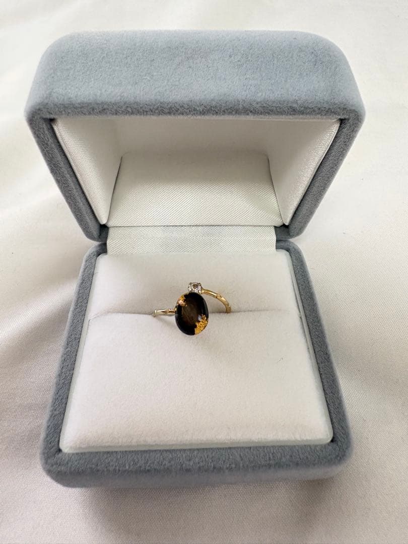 ブラックサファイアのハンドメイドリング