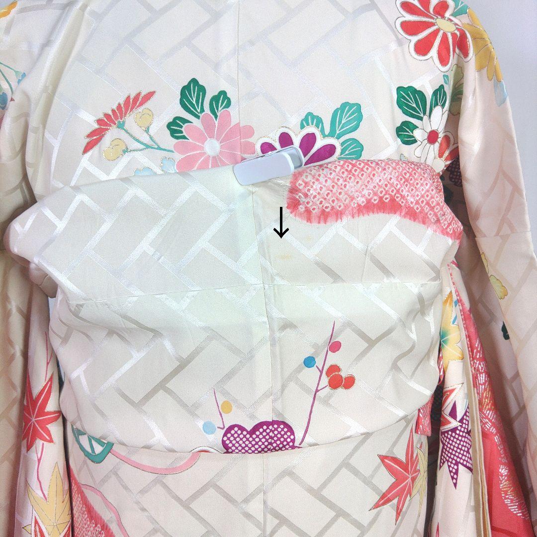 格安！！　振袖フルセット　10点　成人式　結婚式　前撮り　白　ホワイト　絞り　赤