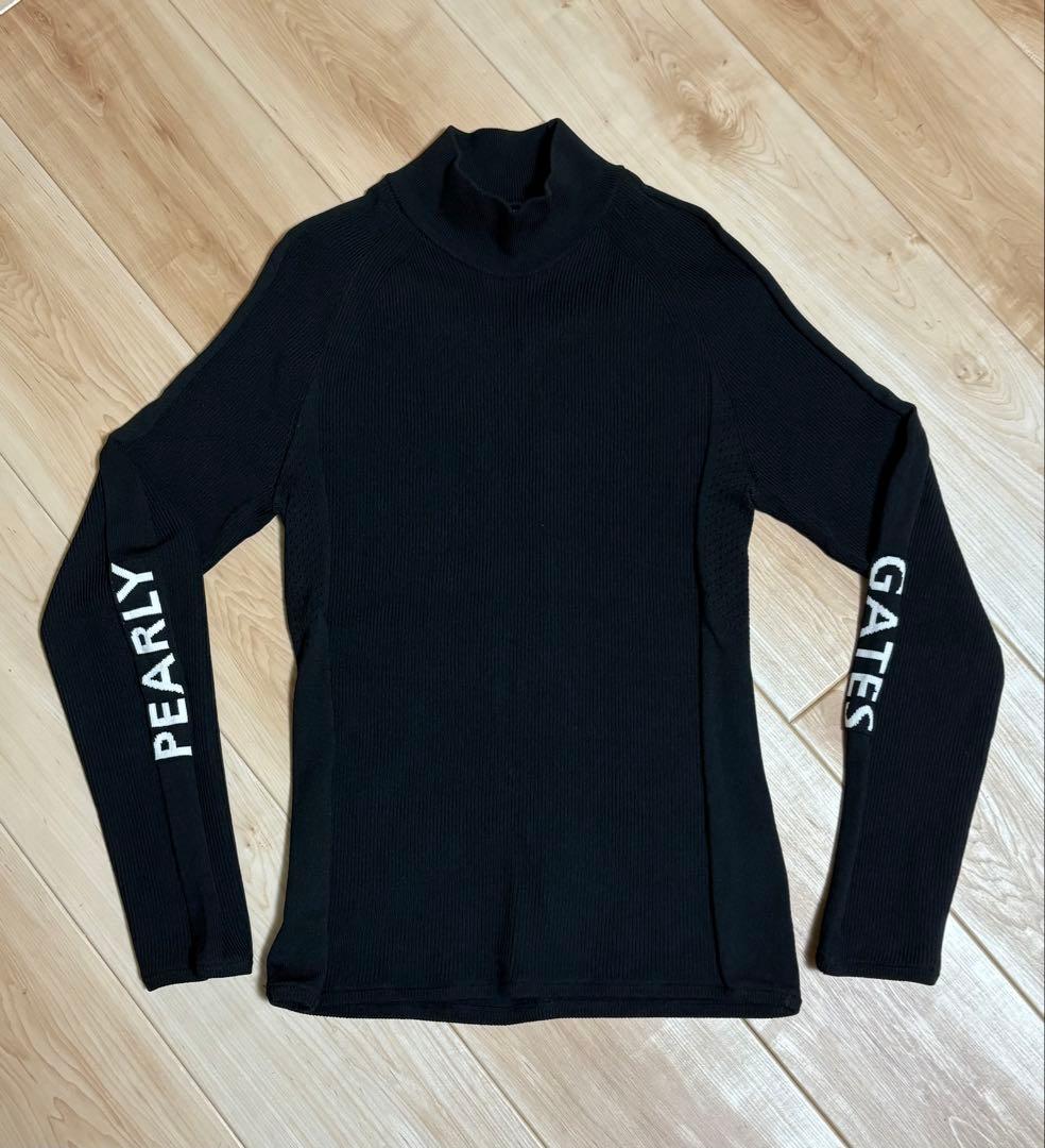 パーリーゲイツ サイズ5（Ｌサイズ） タートルネック ニット ブラック