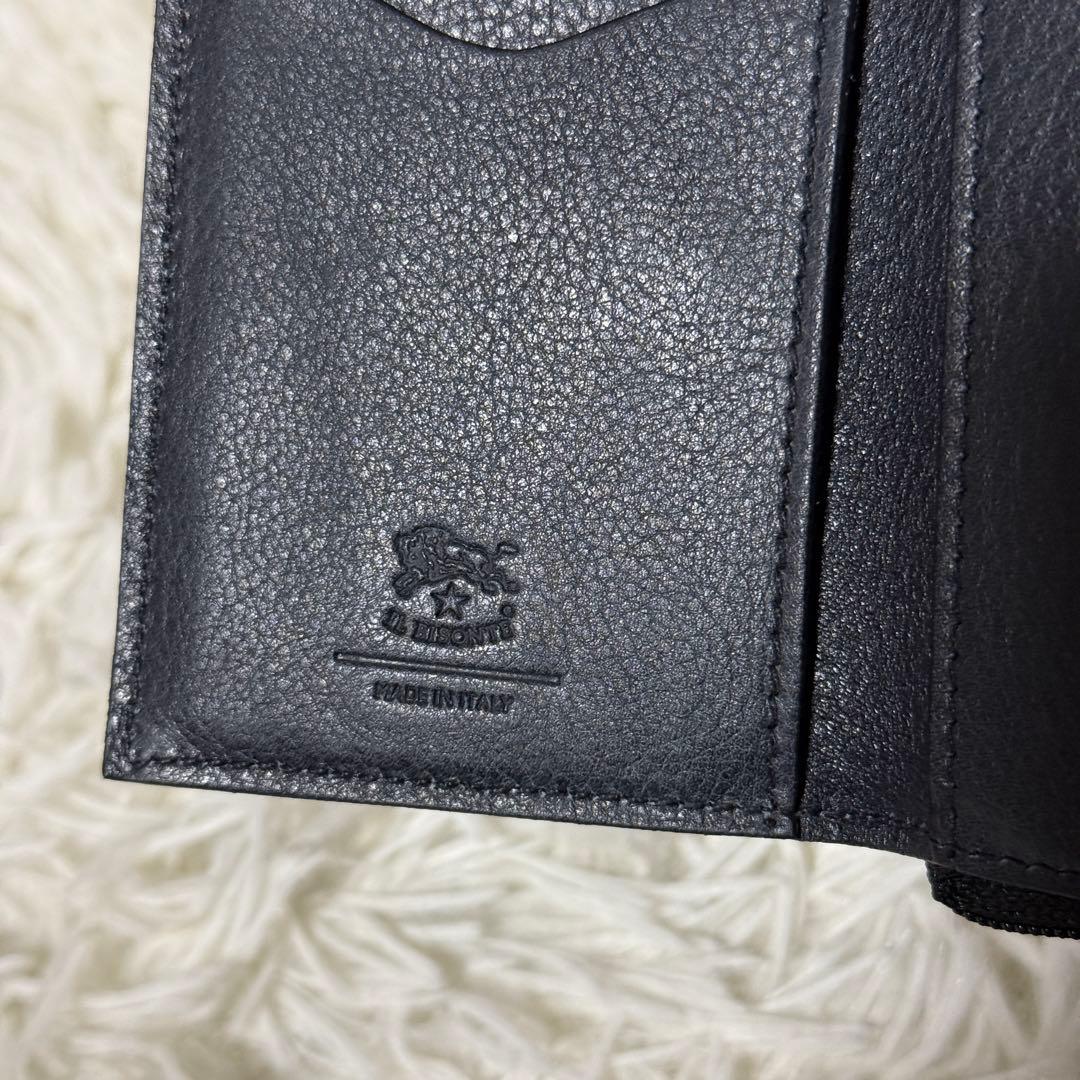 未使用✨IL BISONTE イルビゾンテ レザー　三つ折り財布　ネイビー