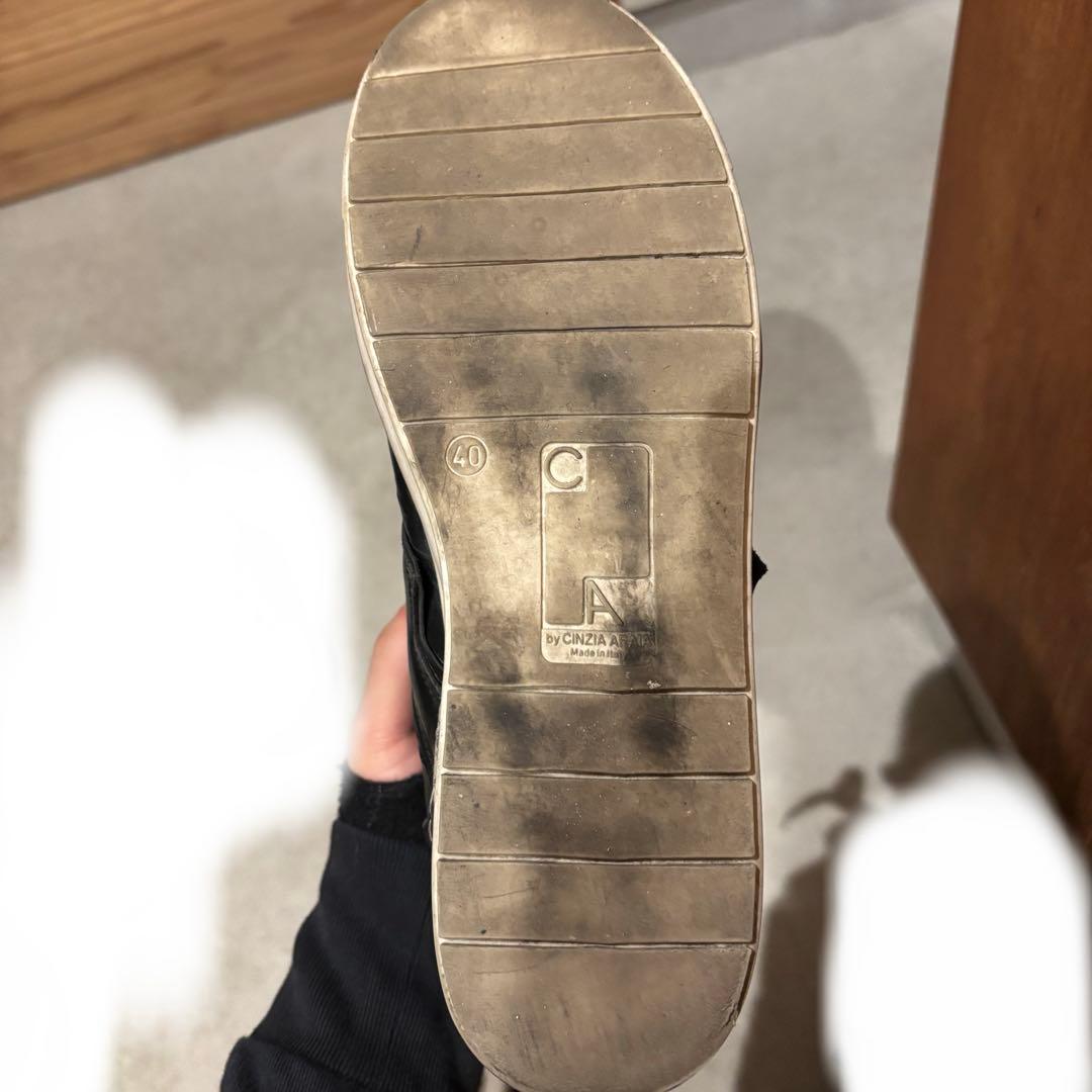 Rick Owens 似cinzia araia 黒レザースニーカー ハイカット