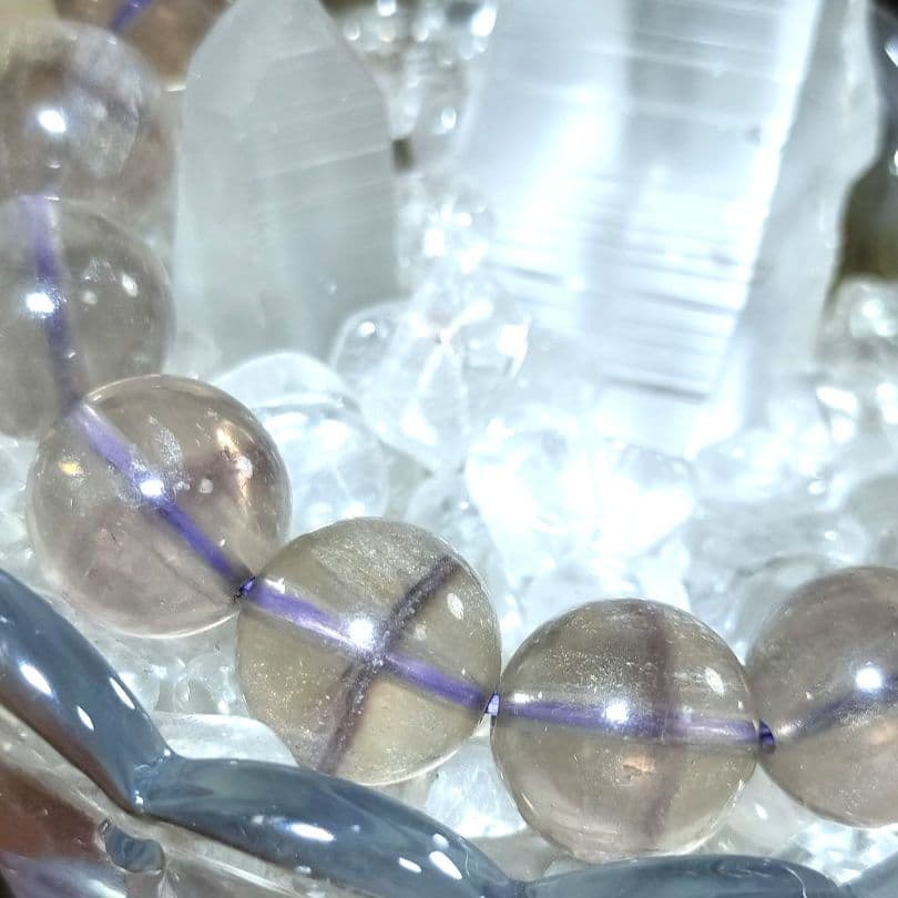 希少◆全玉に紫の導き◆当たり玉◆フローライトブレスレット