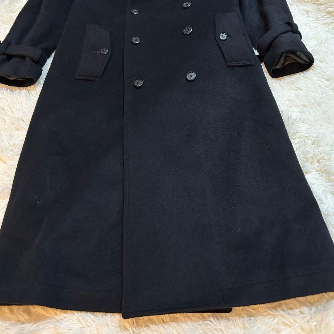 上野屋 uenoya アンゴラ混 ウール ロングコート ダブルブレスト