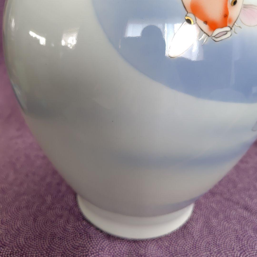 【未使用】深川製磁☆オールド深川☆錦鯉絵☆花瓶☆宮内庁御用達☆美術有田焼☆木箱付